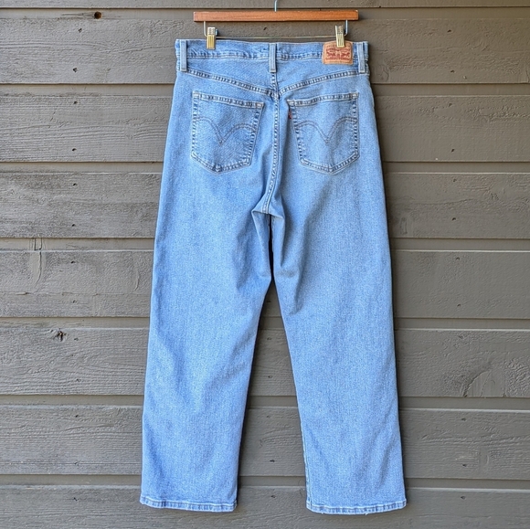 Levi's Ribcage Straight Ankle Jeans Size 32 Light Wash Button Fly Stretchy - Picture 3 of 9